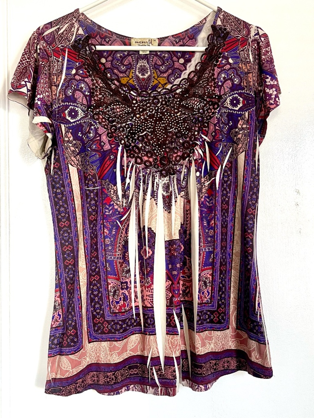 Y2K Vintage Paisley Boho Top